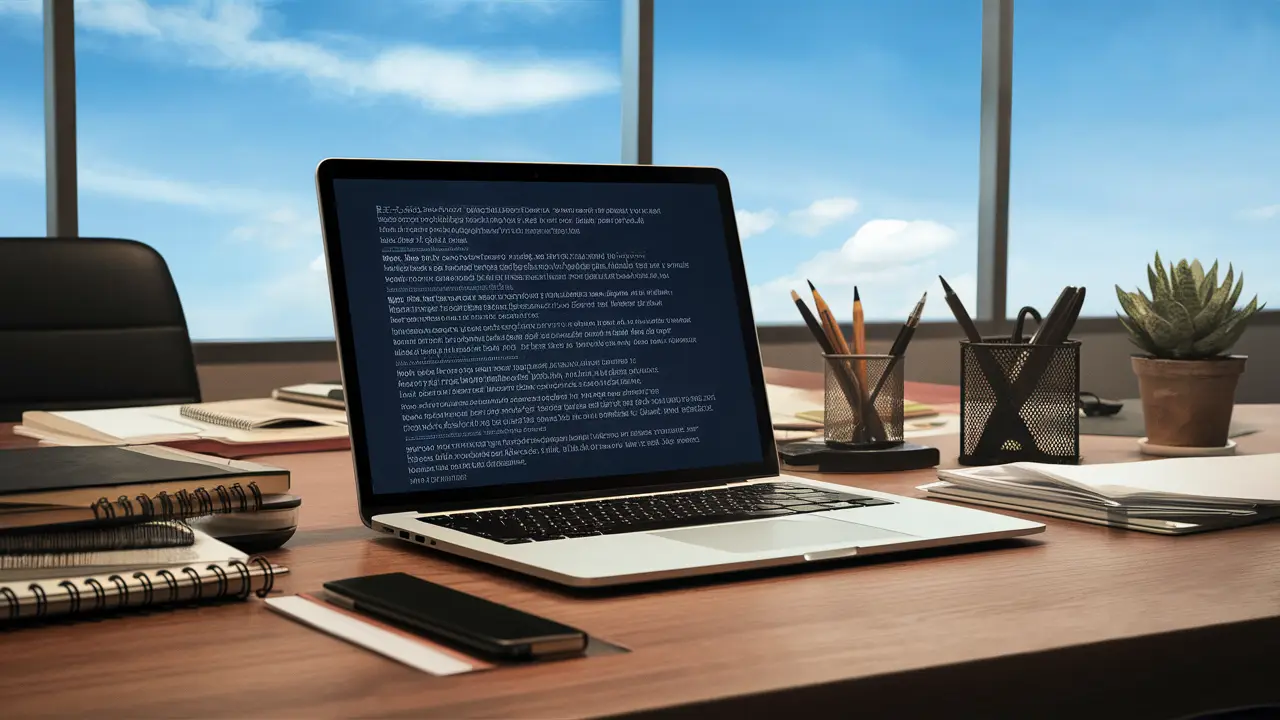 Resumo de Texto Online T cnicas - Mesa Escritorio Com Laptop Texto.webp